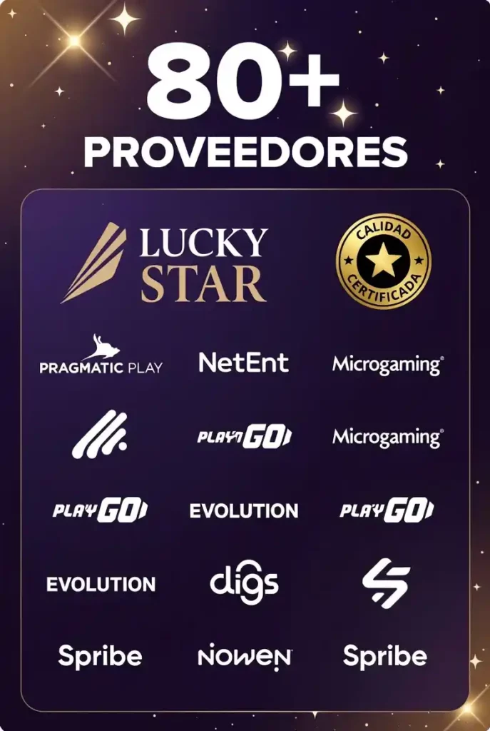 Lucky Star - 80+ proveedores de juegos certificados